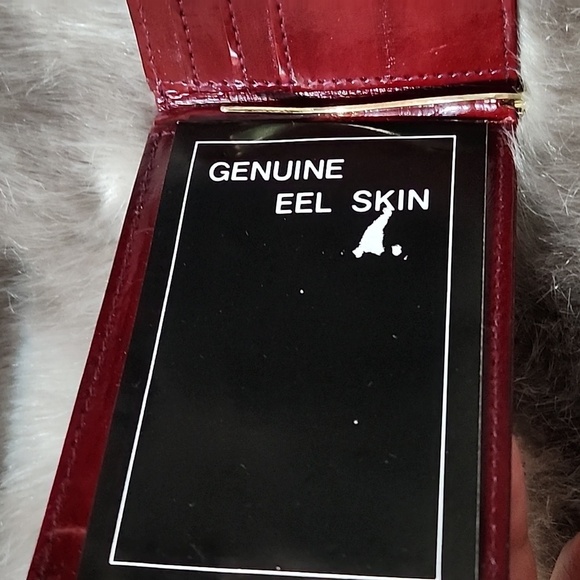 Genuine Eels SKIN Leather Men's Spring Money Clip Bifold Wallet Thin Card Holder - Picture 3 of 7